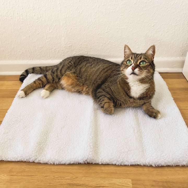 Self-Heating Cat Mat - WarmPurr™-Snow White - 23.62 in x 17.72 in-Nora Luxe