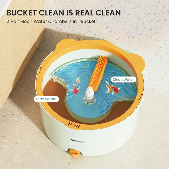 Self-Rotating Flat Mop with Bucket - Spin Mop-Set 1-Nora Luxe