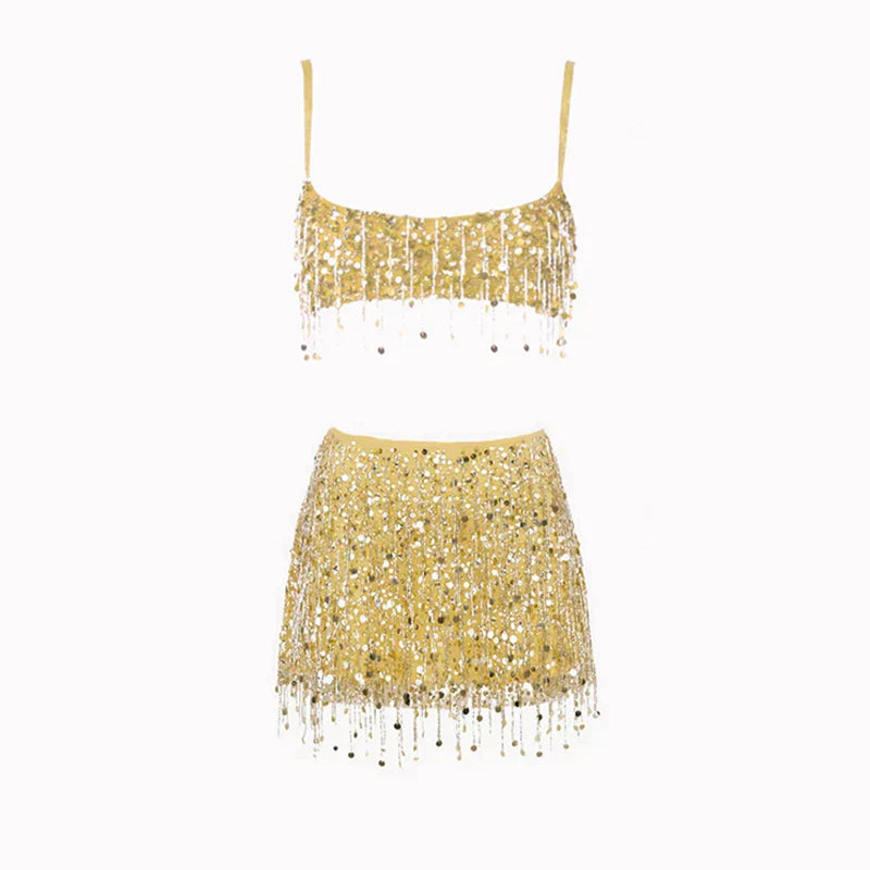 Sequin Tassel Bikini Set – Riviera-Yellow-S-Nora Luxe