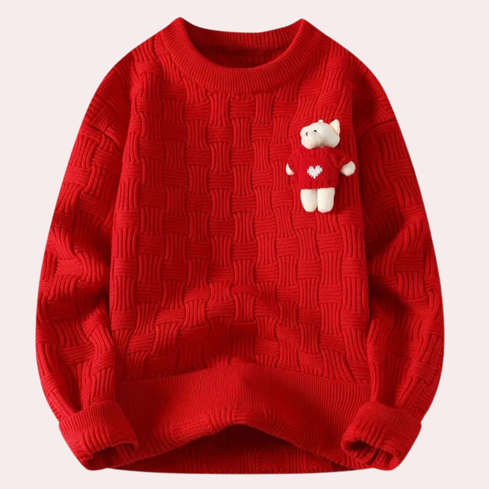 Sera - Comfy Women's Sweater with Bear-XS-Nora Luxe