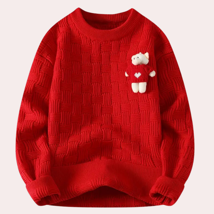 Sera - Comfy Women's Sweater with Bear-XS-Nora Luxe
