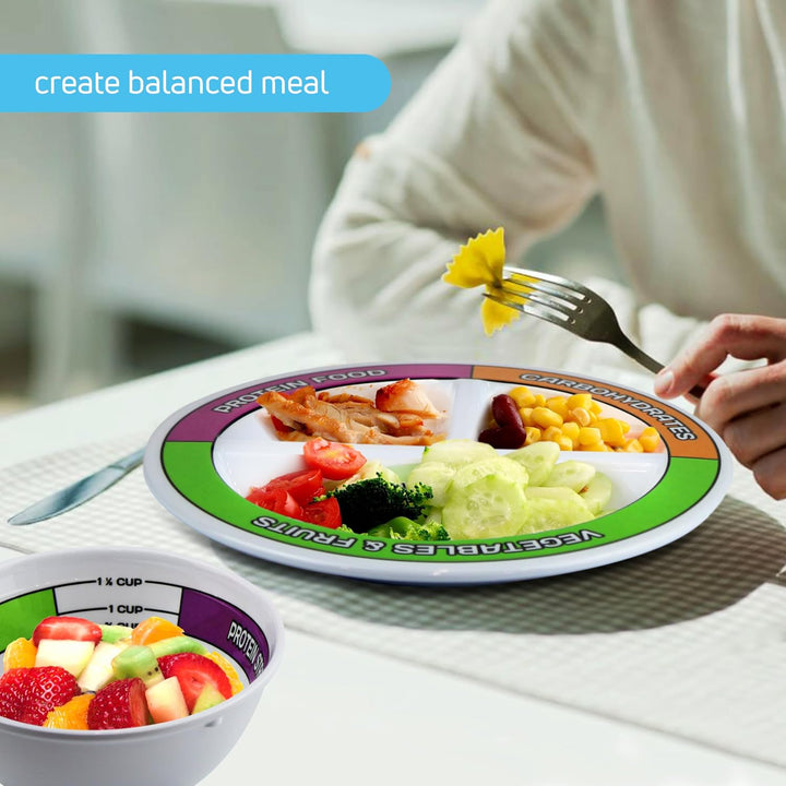 Serving Control Plates and Bowls Set – 4-Piece Self-Measurement Set-Nora Luxe