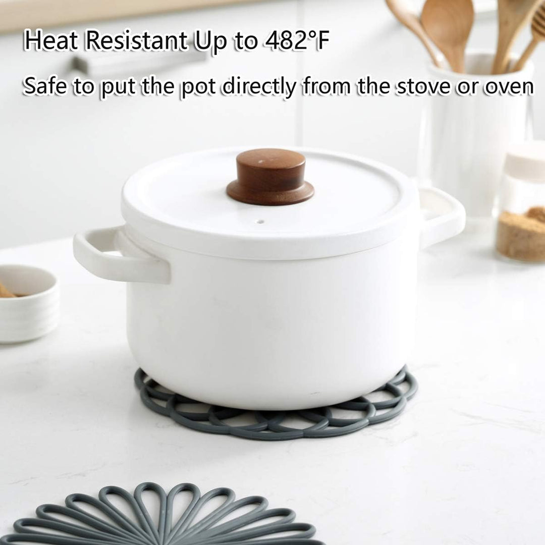 Set of 3 Silicone Coasters: Heat Resistant Heat Pads-Black-Nora Luxe