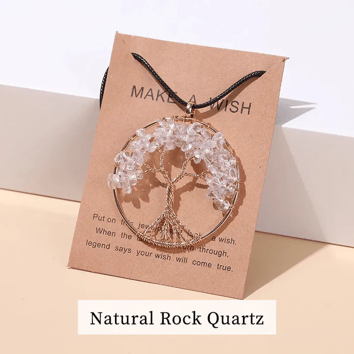 Seven Chakras Tree of Life Necklace | Spiritual Jewellery-MULTI-COLORED GOLD-Nora Luxe