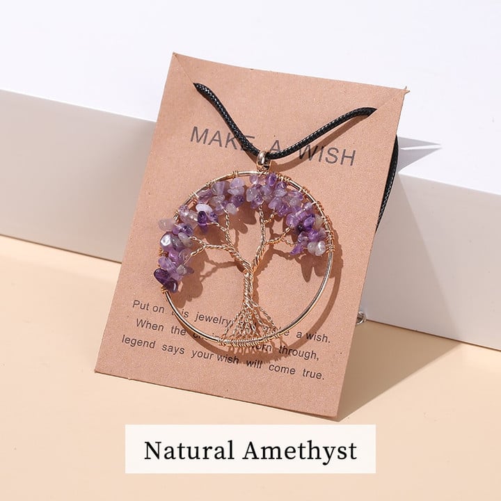 Seven Chakras Tree of Life Necklace | Spiritual Jewellery-MULTI-COLORED GOLD-Nora Luxe