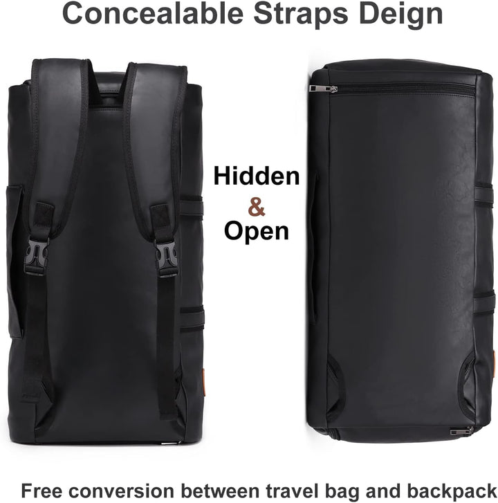 Convertible PU Leather Garment Duffel – Carry-On Weekender Suit Travel Bag