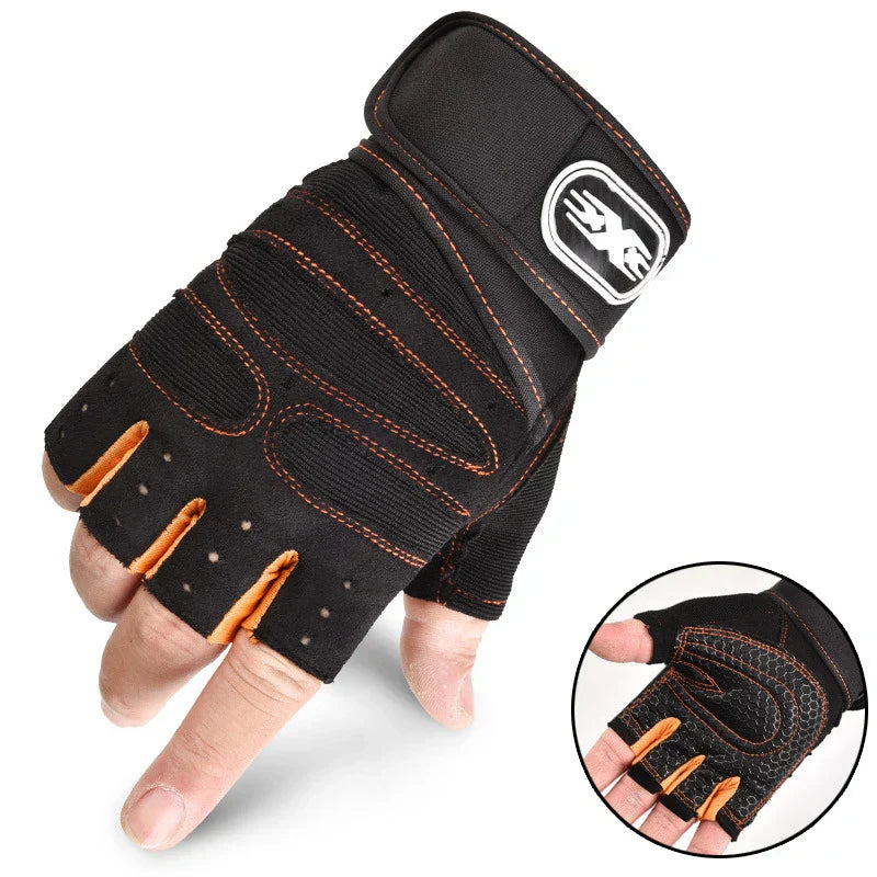 Shock-resistant and Supportive Gym Gloves - FitFlex-Orange-S-Nora Luxe