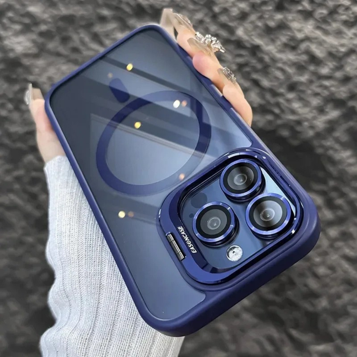 Shockproof Magnetic Phone Case with Glass Lens Guard & Stand