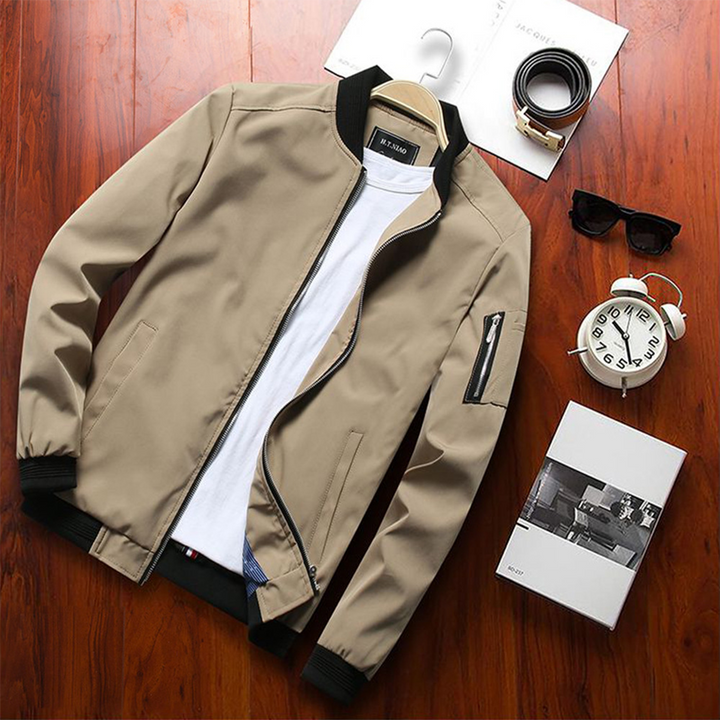 Short Summer Jacket for Men - Orion-Olive green-M-Nora Luxe
