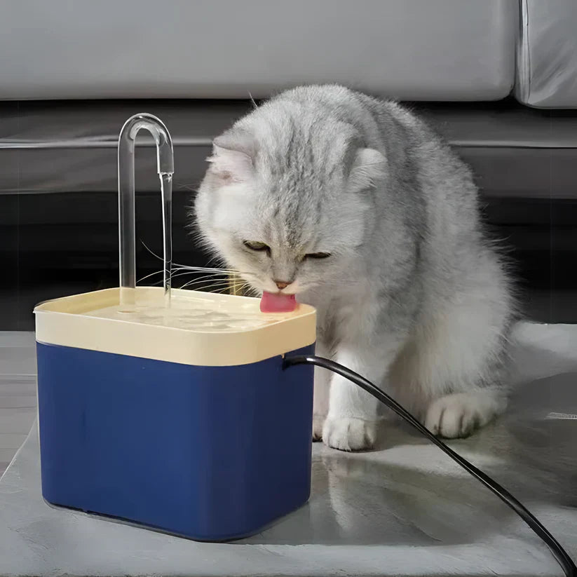 Silent Automatic Water Fountain for Cats - PureFlow-Blue-Nora Luxe