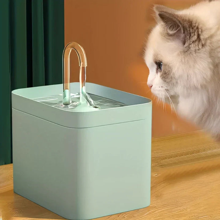 Silent Automatic Water Fountain for Cats - PureFlow-Green-Nora Luxe
