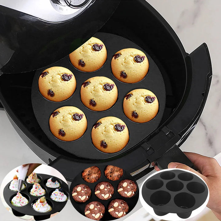 Silicone Baking Mold for Microwave and Air Fryer - FlexiBake-7.09 in-Nora Luxe