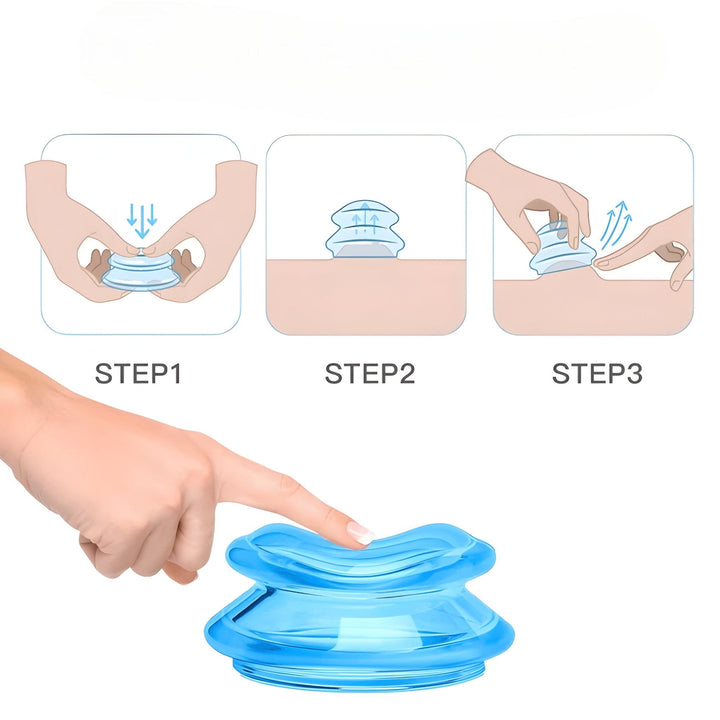 Silicone Cupping Therapy Set - GlowCupp-Blue-Nora Luxe