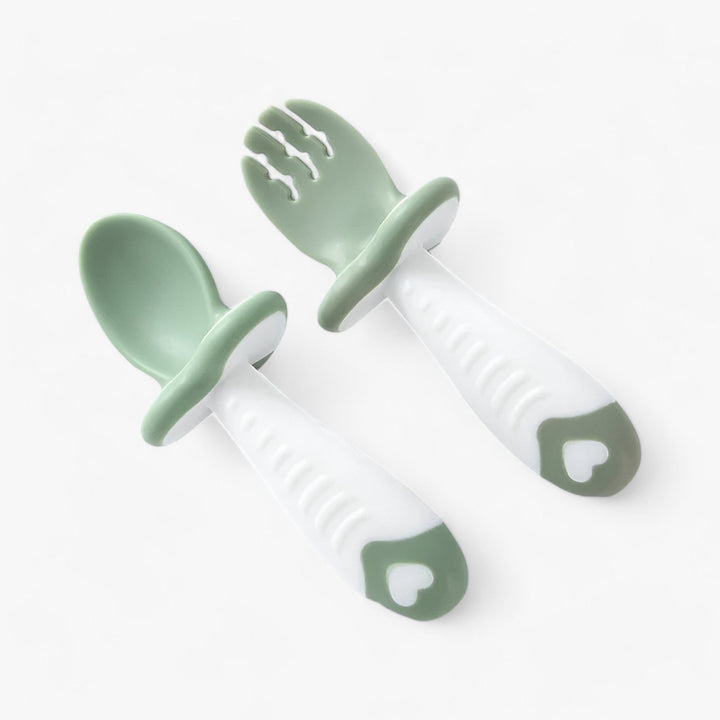 Silicone Cutlery Set for Little Ones - MiniMeal-Green-Nora Luxe