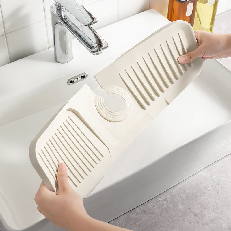 Silicone Draining Mat with Self-Drainage – DripGuard-White-Small-Nora Luxe