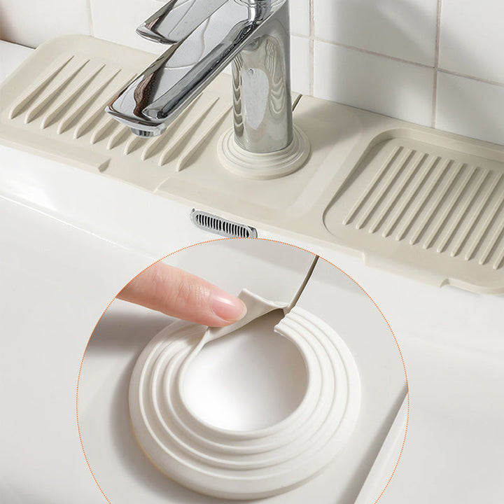 Silicone Draining Mat with Self-Drainage – DripGuard-White-Small-Nora Luxe