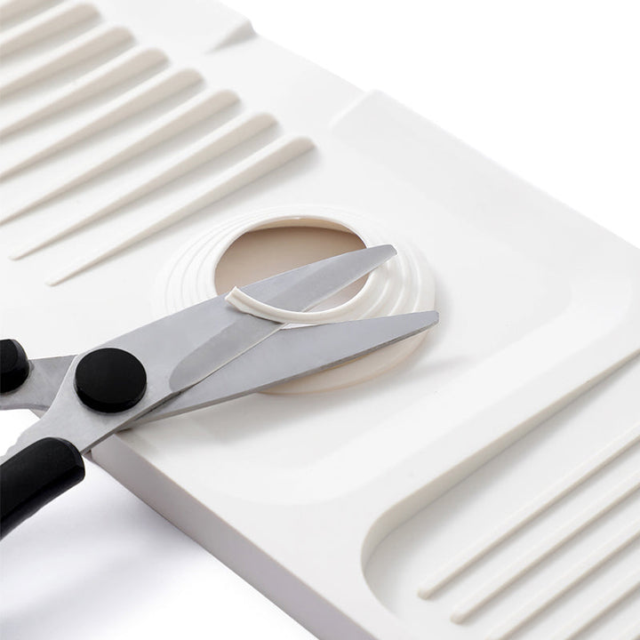 Silicone Draining Mat with Self-Drainage – DripGuard-White-Small-Nora Luxe