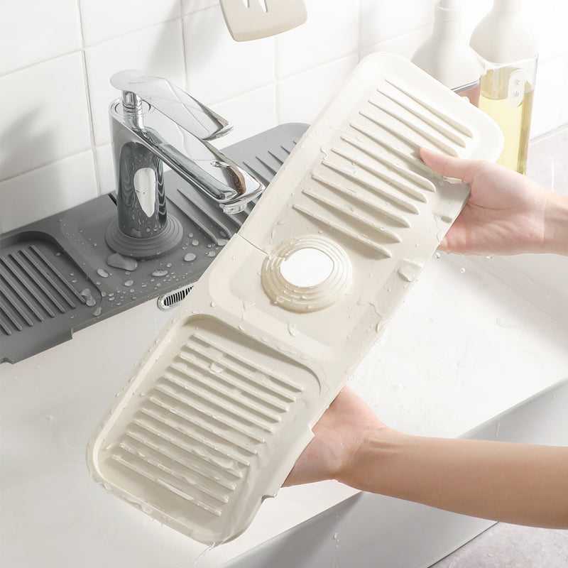 Silicone Draining Mat with Self-Drainage – DripGuard-White-Small-Nora Luxe
