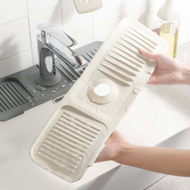 Silicone Draining Mat with Self-Drainage – DripGuard-White-Small-Nora Luxe