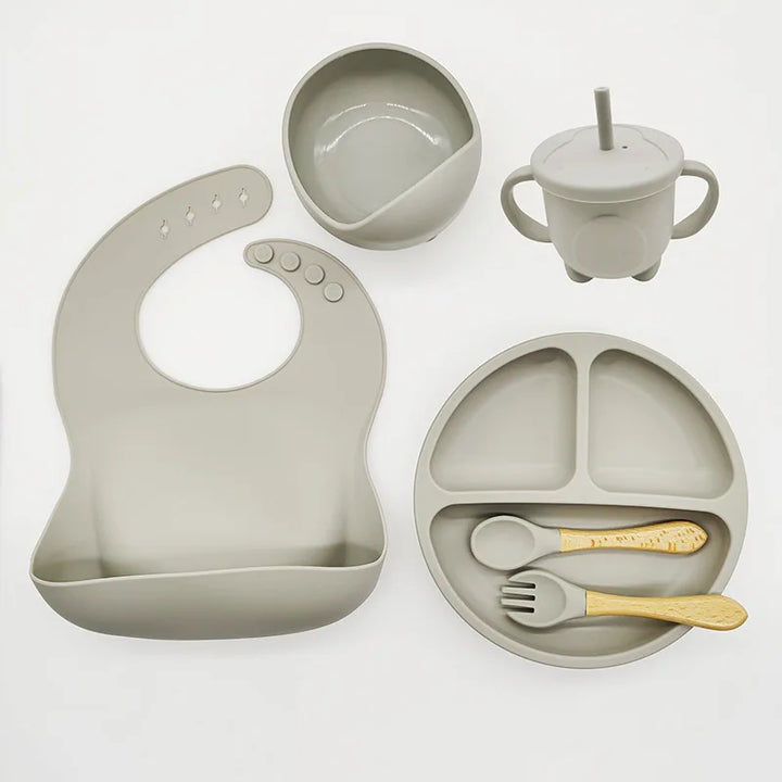 Silicone Feeding Set for Babies - TinyBites-Pink-Nora Luxe