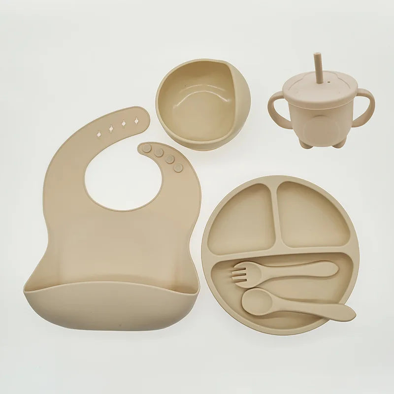 Silicone Feeding Set for Babies - TinyBites-Pink-Nora Luxe