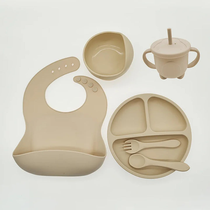 Silicone Feeding Set for Babies - TinyBites-Pink-Nora Luxe