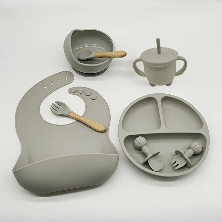 Silicone Feeding Set for Babies - TinyBites-Pink-Nora Luxe