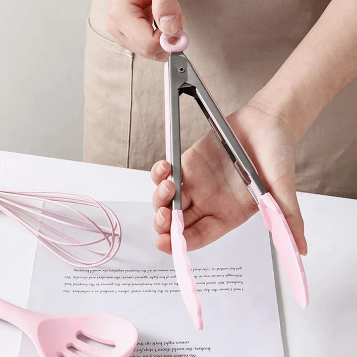 Silicone Kitchen Utensil Set - FlexiChef-Pink-Nora Luxe