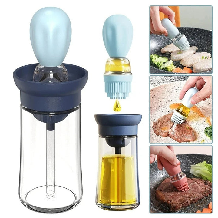 Silicone Oil Bottle with Brush Head - OilBuddy-Blue-Nora Luxe
