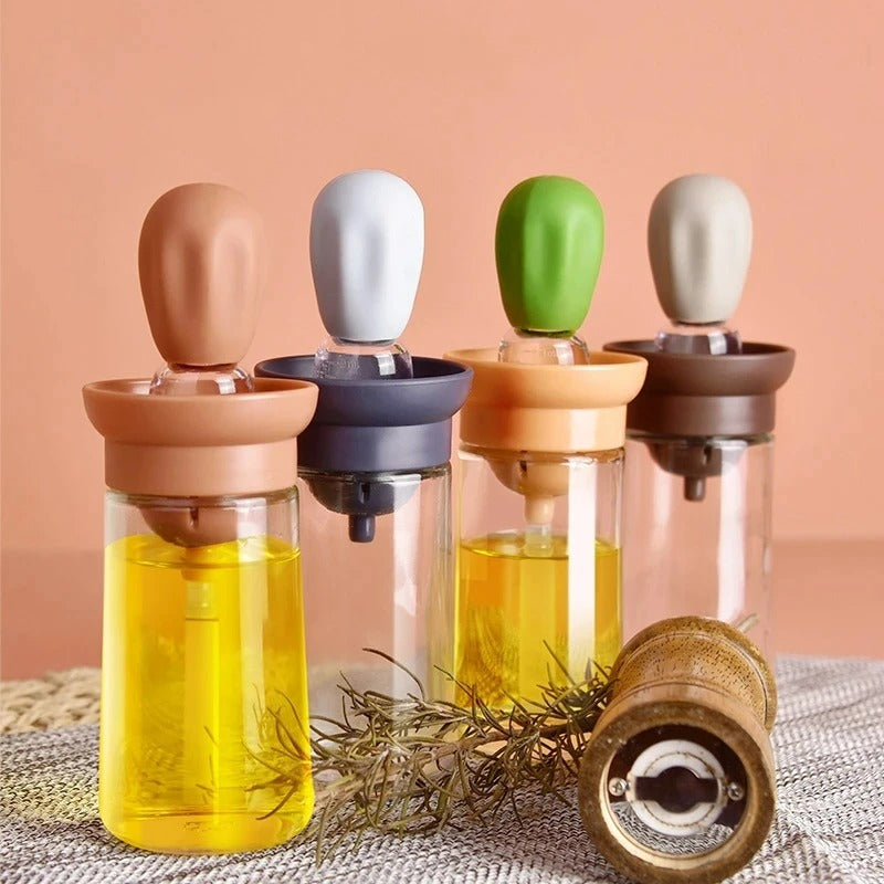 Silicone Oil Bottle with Brush Head - OilBuddy-Blue-Nora Luxe