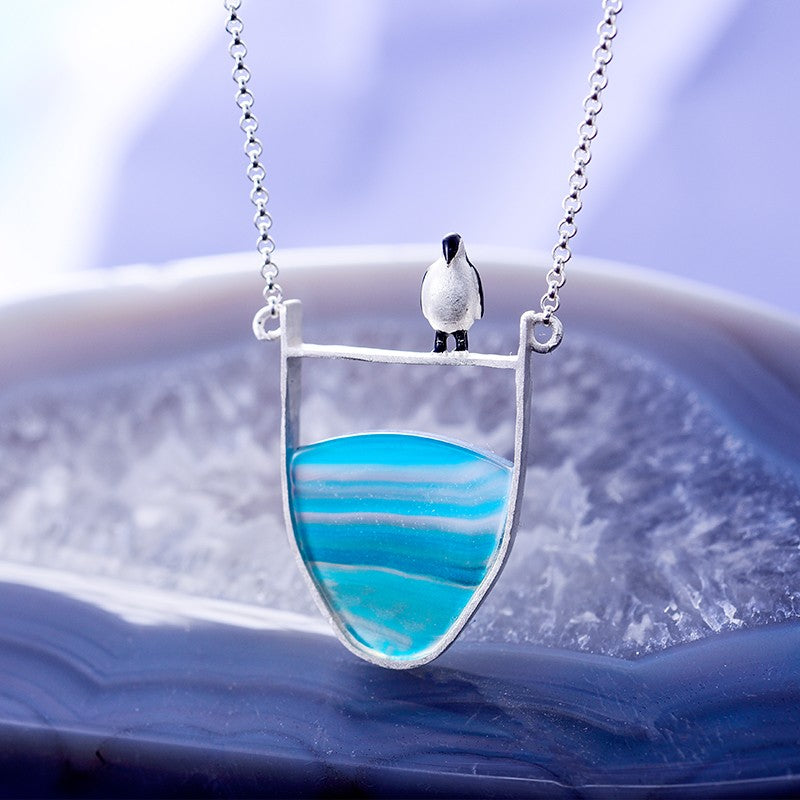 Silver Agate Pendant Necklace | Elegant Women's Jewellery-Nora Luxe
