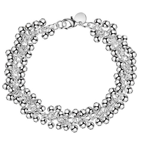 SILVER BEAD BRACELET-Nora Luxe