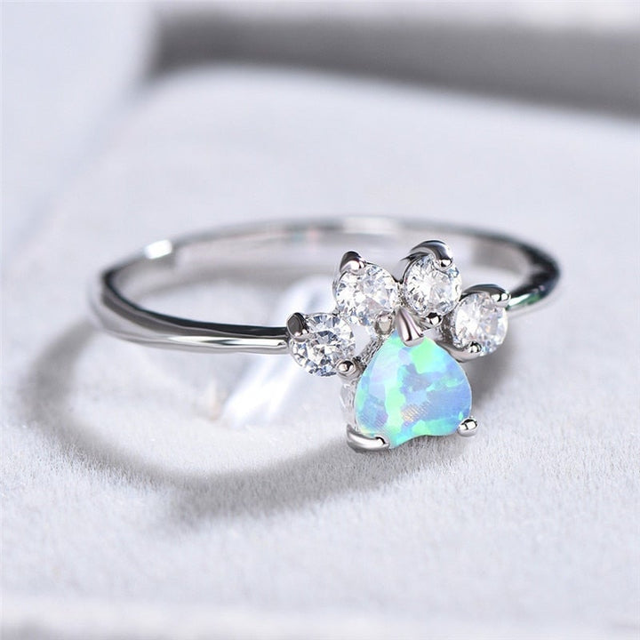 Silver Opal and Zirconia Ring - Celestine-5-Nora Luxe