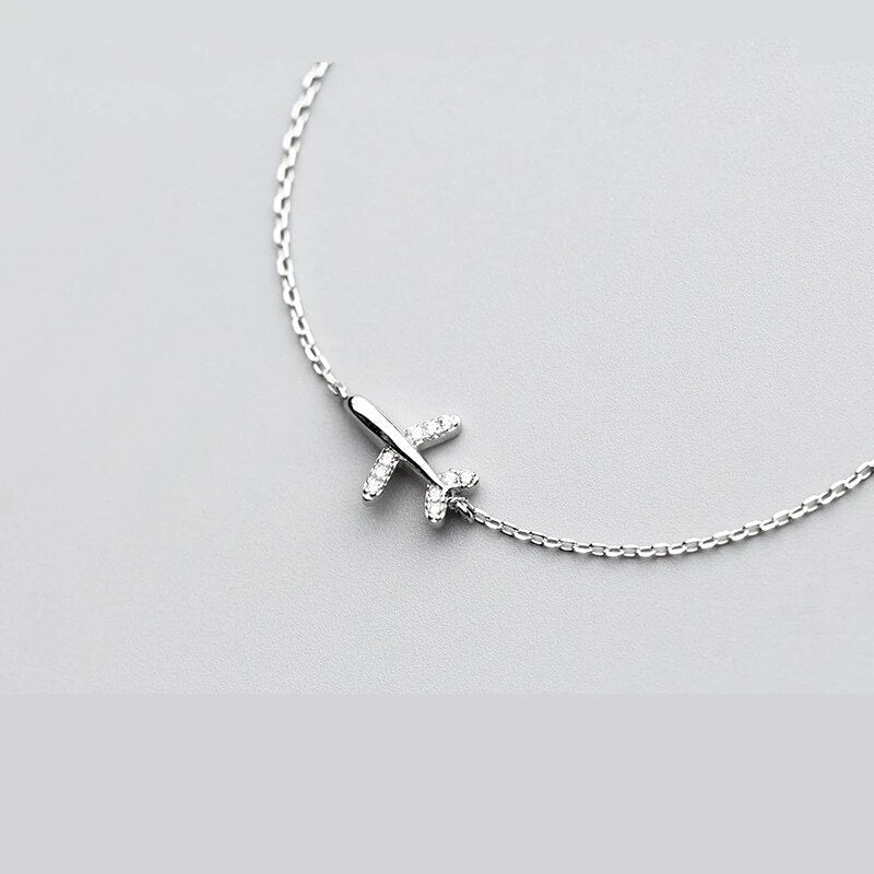 Silver Plane Bracelet | Charm for Adventurous Spirit-Nora Luxe