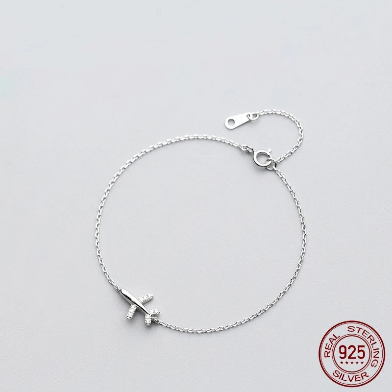 Silver Plane Bracelet | Charm for Adventurous Spirit-Nora Luxe