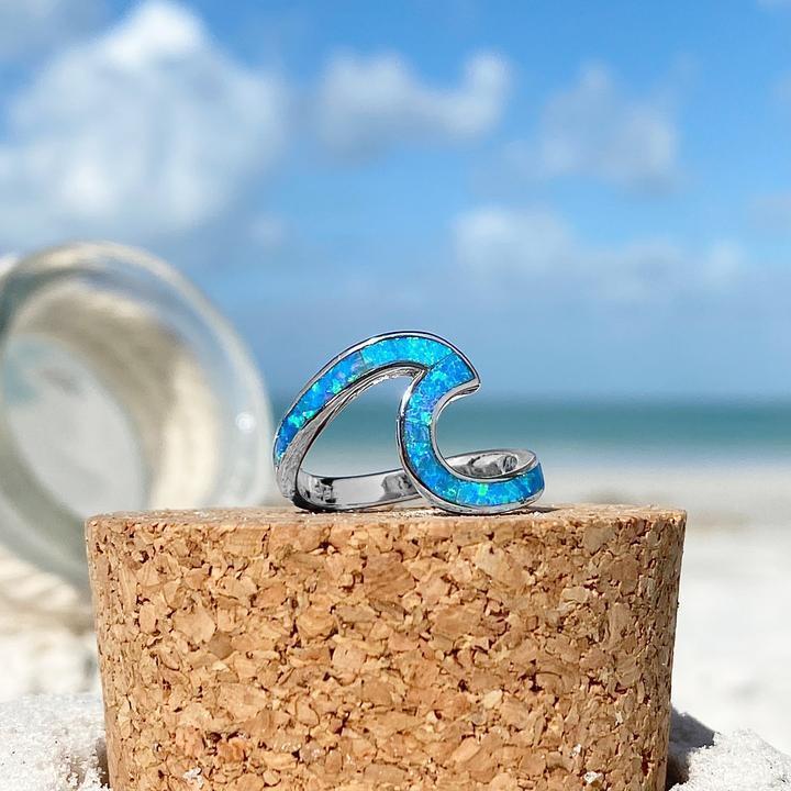 Silver Sea Wave Ring - Ondina-5-Nora Luxe