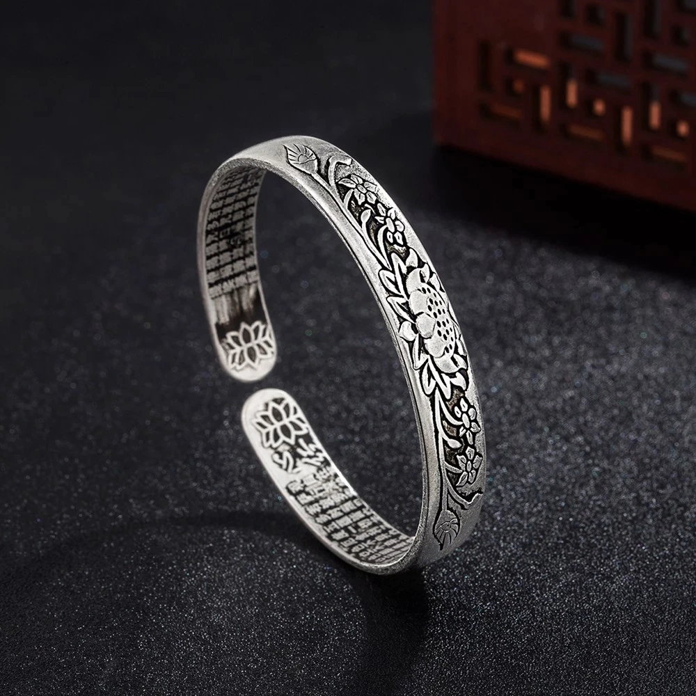 Silver Serenity Lotus Bracelet | Tranquility Accessory-Nora Luxe