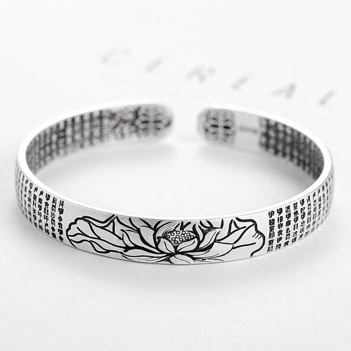 Silver Serenity Lotus Bracelet | Tranquility Accessory-Nora Luxe
