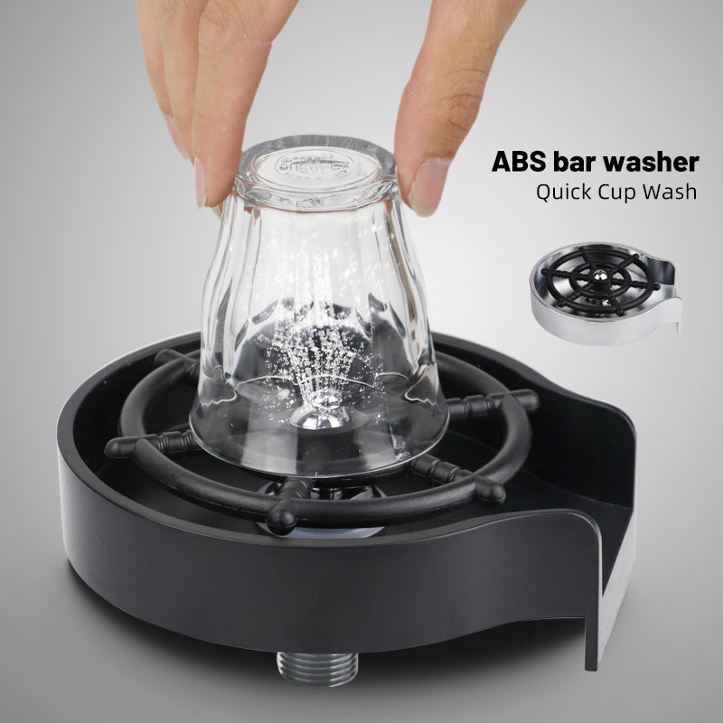 Simple One-Handed Glass Washer - CupJet-Black-Nora Luxe