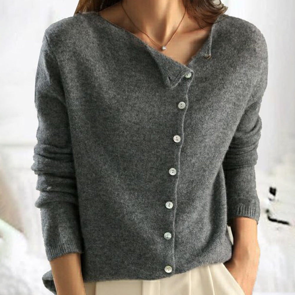 Simple Solid Long Sleeve Sweater - PurStyle-S (2-4)-Nora Luxe