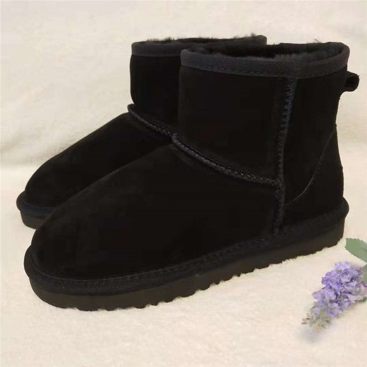 Single High Leather Women's Snow Boots - Nora-Black-2.5-Nora Luxe