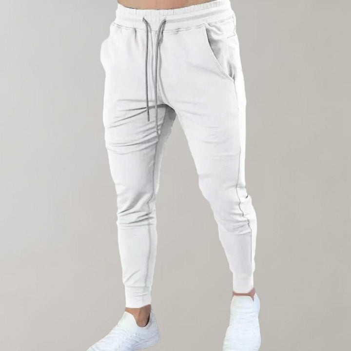 Slim Fit Men’s Jogging Trousers - Orion-White-M-Nora Luxe