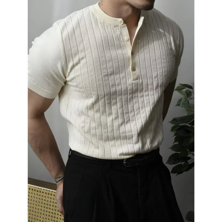 Slim Fit Men's Polo Shirt with Zip – Fabrizio-Black-S-Nora Luxe