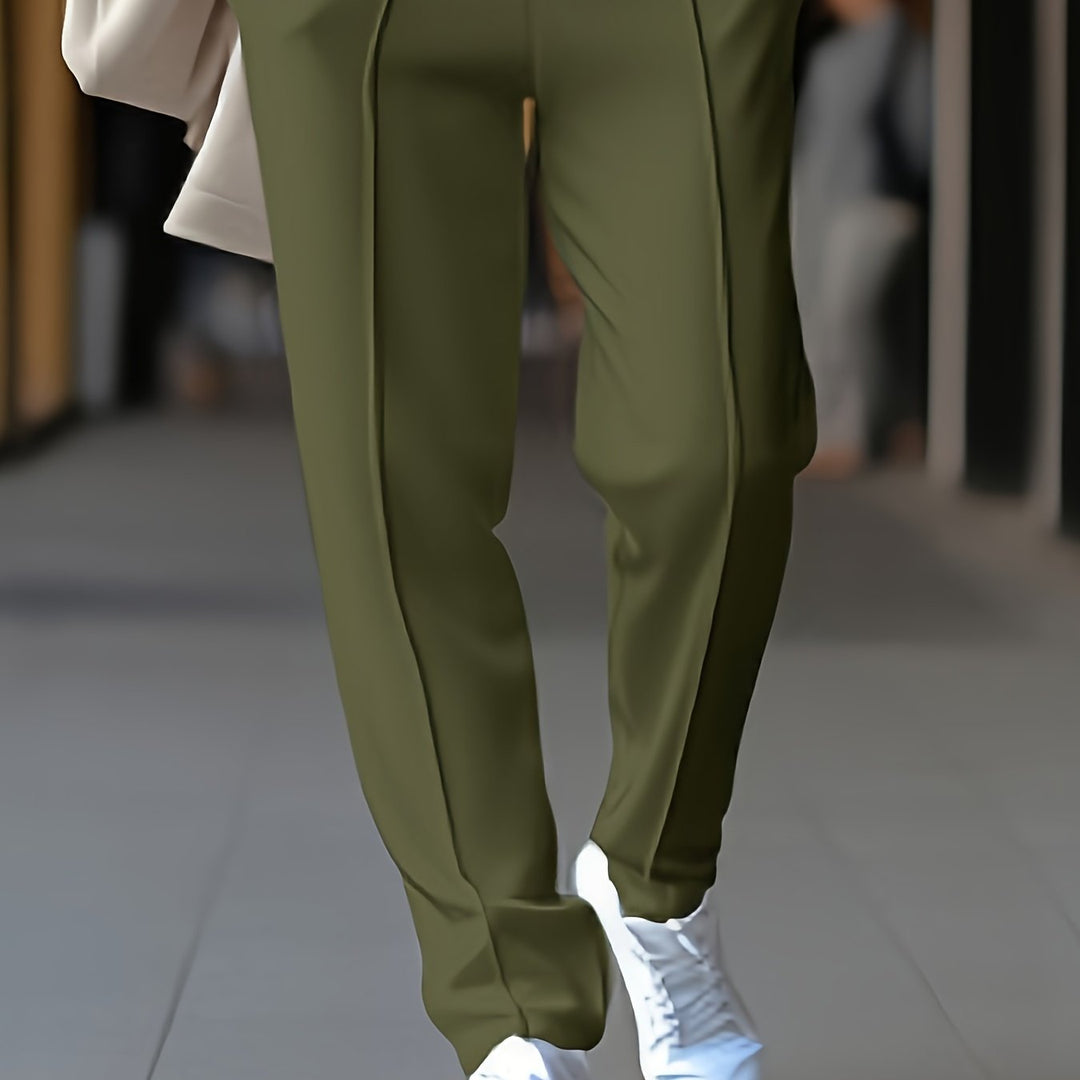 Slim Fit Stretch Chino - Max-Olive Green-S-Nora Luxe