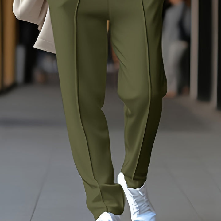 Slim Fit Stretch Chino - Max-Olive Green-S-Nora Luxe