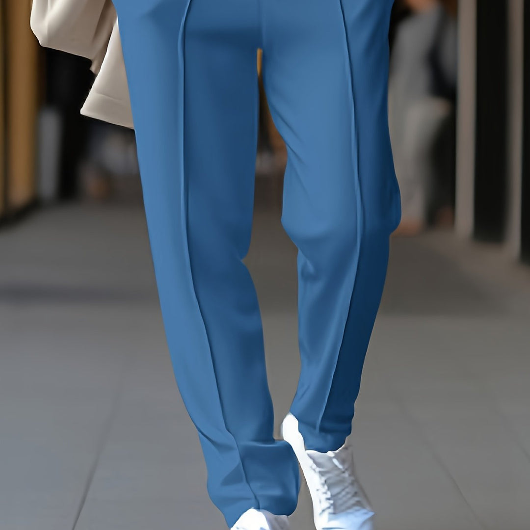 Slim Fit Stretch Chino - Max-Sky Blue-M-Nora Luxe