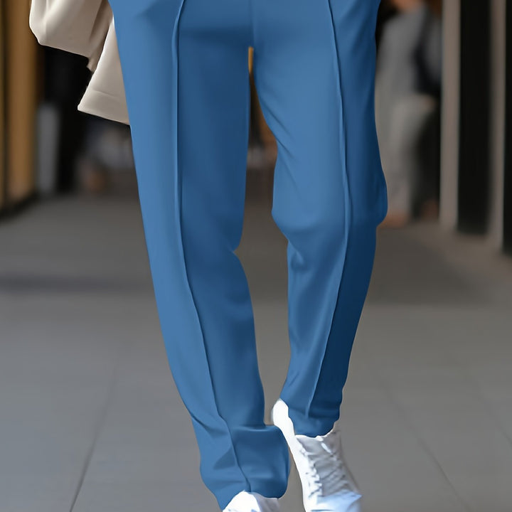 Slim Fit Stretch Chino - Max-Sky Blue-M-Nora Luxe