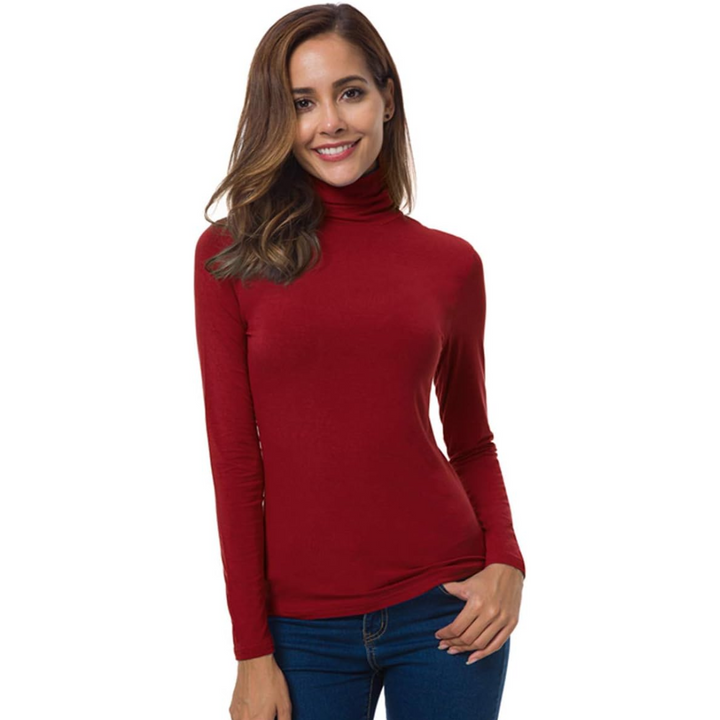 Slim Fit Women's Turtleneck - Petra-Black-S-Nora Luxe