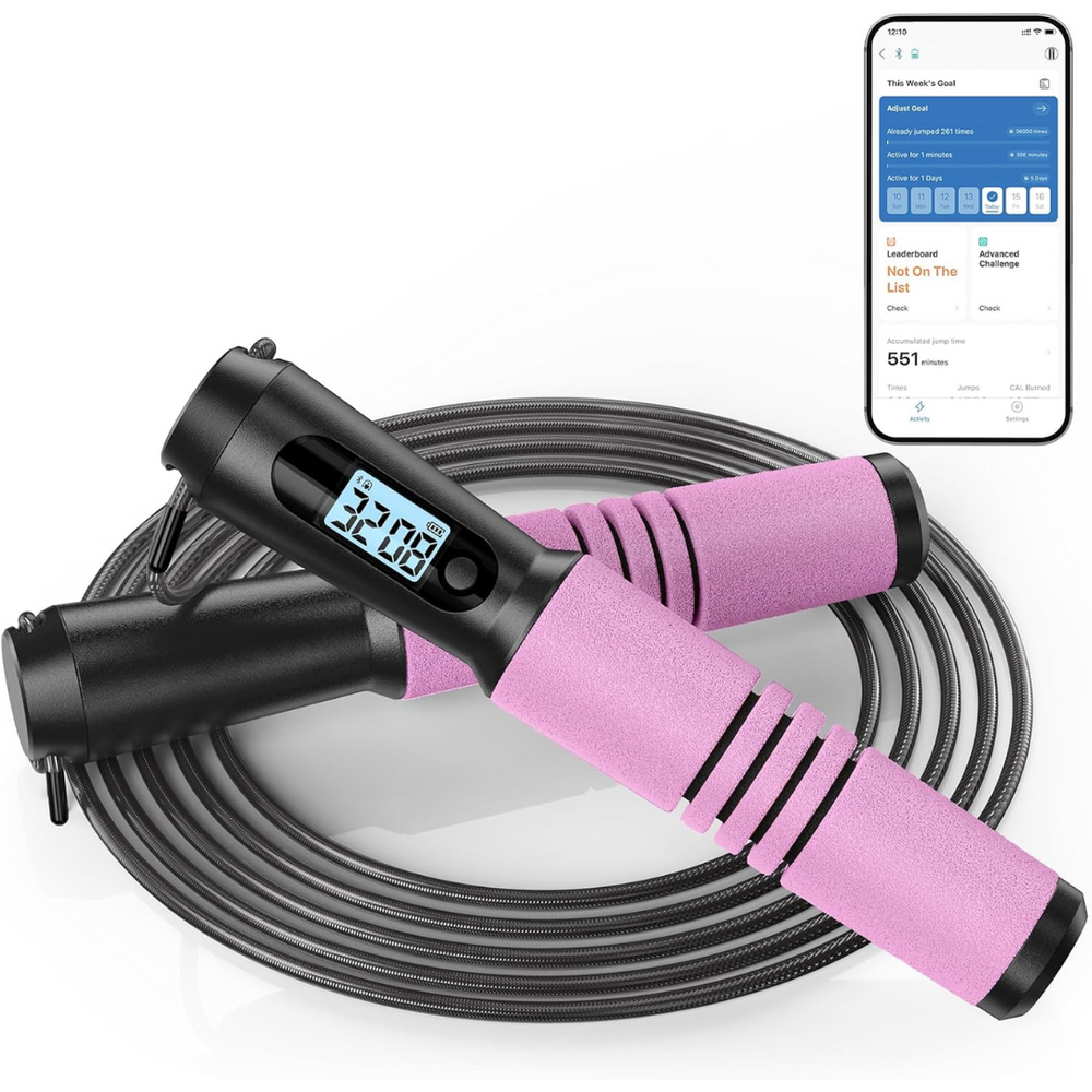 Slim Jump Rope with APP Tracking & Tangle-Free Design-Black-Nora Luxe