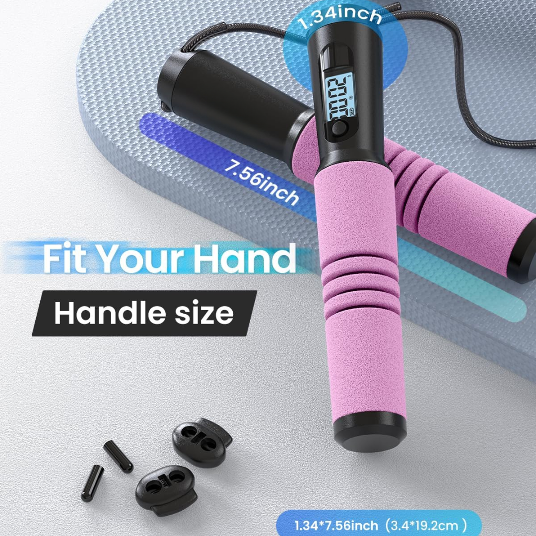 Slim Jump Rope with APP Tracking & Tangle-Free Design-Black-Nora Luxe